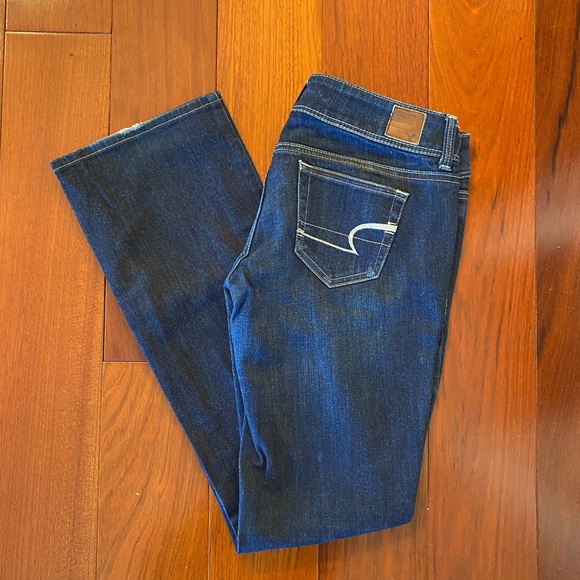 American Eagle Slim Boot Jeans Dark Wash Size 4 - Picture 1 of 6